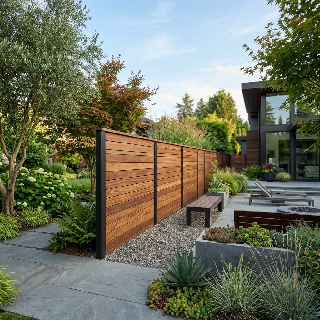180-foot horizontal Cumaru hardwood fence build in Brentwood, Los Angeles - Day 8